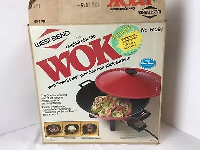 Vintage 1971 West Bend Electric Wok Red  #5109 ▪︎NEW IN BOX • $39.99