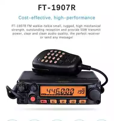 YAESU FT-1907R Mobile Radio Max 55 Watt 400-470MHz UHF FM Car Truck Transceiver • $245.99