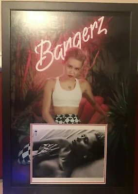 Miley Cyrus   **HAND SIGNED**  24x16 Framed Display  ~ AUTOGRAPH  ~  Beckett BAS • £499.99