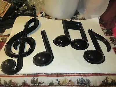 12 Large Decorative Black Molded Plastic Music Notes • $8