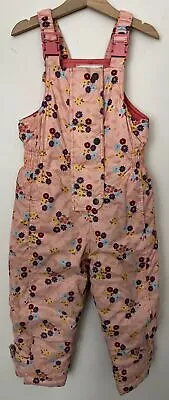 Hanna Andersson Sz 100 Girls 3 4 Snow Pants Insulated Snowsuit Overalls Floral • $22.50
