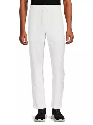 Mens Comfy Saks Fifth Avenue White Linen Drawstring Pants. Retails For 50.00$ • $31