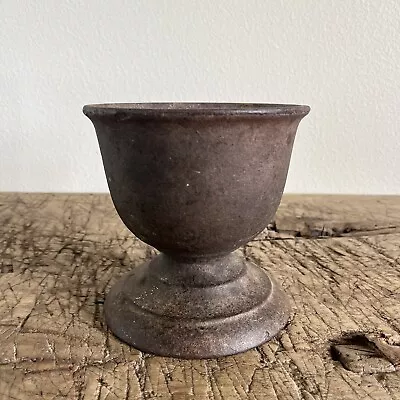 Antique Cast Iron Mortar Or Vessel Heavy 7 Lbs Primitive Decor • $69.97