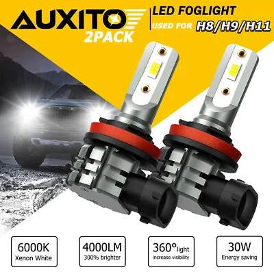 AUXITO LED Fog Light Bulb H8 H16 H11 Fog Light Bulb White 6500K High Power Lamps • $20.99