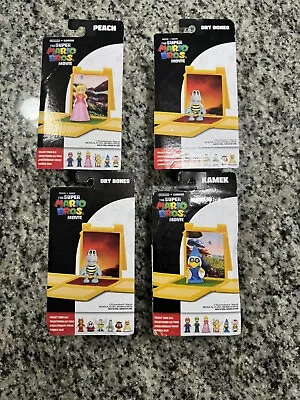 2023 Super Mario Bros Movie Mini Figures Complete Set Of 4 Peach Bones Kamek 🔥 • $18.99