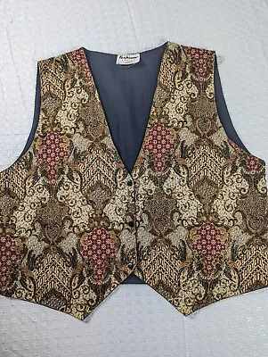 Fashion Fantasy Paisley Boho Beaded & Sequined Vest  XL/ 1X  Vintage  • $10.98