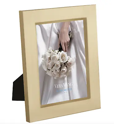 WEDGWOOD VERA WANG SATIN GOLD  5 X 7  WEDDING PHOTO FRAME 40003666 NIB • $49.90