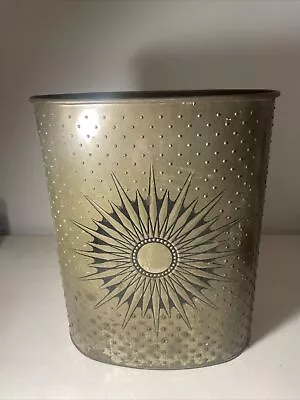 Vintage Trash Can Metal * Mid Century Modern * Atomic Star * Harvell • $13.99