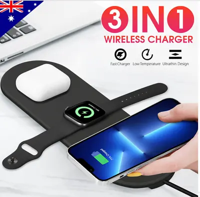 $12.99 • Buy 15W Qi Wireless Charger Pad Charging Dock Mat For Apple IPhone 14 13 Pro Watch