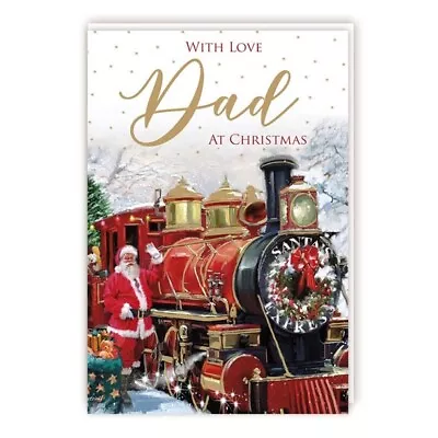 Dad Christmas Card Traditional Train Design With Love At Christmas • £2.89