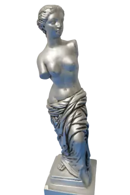  Greek Goddess Venus De Milo Ceramic Silver Color Figurine Sculpturite 11.5 Tall • $11.96