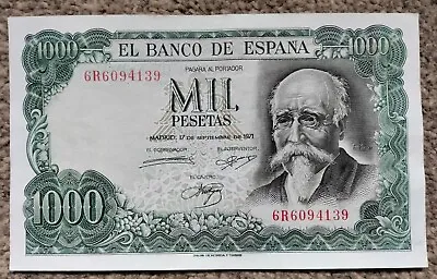 Spain 1000 Pesetas 1971 P154a  AUnc • £23
