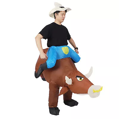 TOH Inflatable Bull Costume For Adults Funny Blow Up Bull Rider Costume With Blo • $182.59