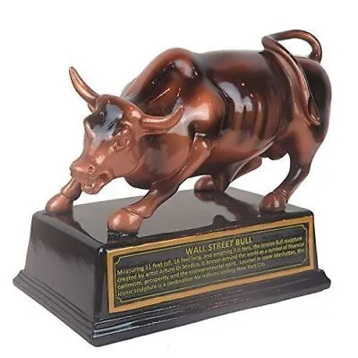 Official Licensed Bronze Wall Street Bull Stock Market - 7 Inches • $34.99