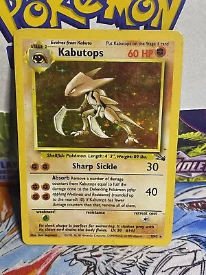 Pokémon TCG Kabutops Fossil 9/62 Holo Unlimited Holo Rare • $12