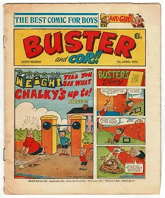 £1 • Buy Buster & Cor! Comic 14th June 1975 Chalky Ivor Lott Tomboy Faceache Snooper