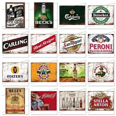 £5.95 • Buy Metal Signs Vintage Retro Beer Alcohol Bar Man Cave Garage Shed Poster Tin Sign