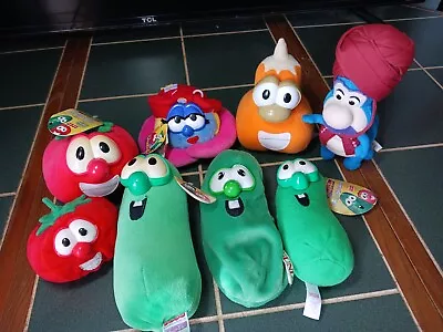 Vintage Veggie Tales Plush Lot Gund Fisher Price Some Tags Stuffed Animals • $60