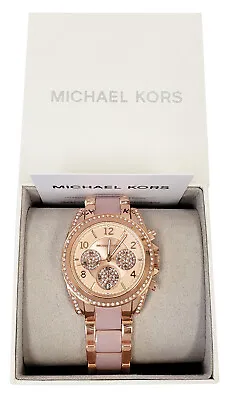 MICHAEL KORS Women's Blair Chronograph Crystal Pave Analog Quartz Watch MK6763 • $119.99