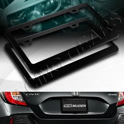 2 X Car Auto Metal License Plate Frame Holder Black Aluminum Alloy Front & Rear • $10.95