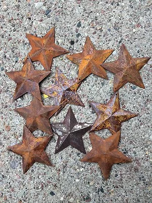 TEN 10 MINI 2.25 Inch Rusty Barn Stars Star Primitive Country Rustic Craft * • $4.99