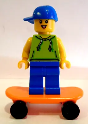 £3.79 • Buy Lego City, Minifigure, Skateboarder With Orange Skate Board, New