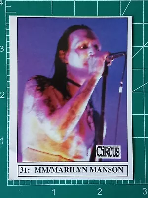 Marilyn Manson 1997 CIRCUS Music  MAGAZINE Rock Thin Paper Card ROOKIE  • $39.99