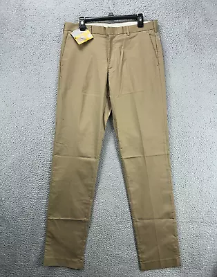 J.Crew Pants Mens 34X36 Ludlow Tan Khakis Chino 3XDry Slim Fit Straight NEW B3 • $42.75