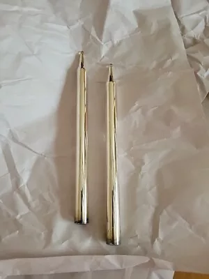 Vintage Pair Of Mercury Glass Taper Candles Silver • $19.99