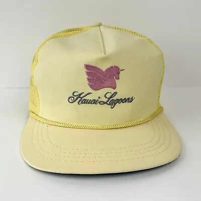 Vtg Kauai Lagoons Golf Hat Embroidered Rope Mesh Strapback Trucker Cap Made USA • $19.89