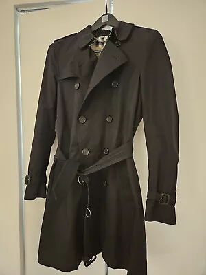 Burberry Sandringham Long Trench Coat Black Mens 46 (Small) • $550