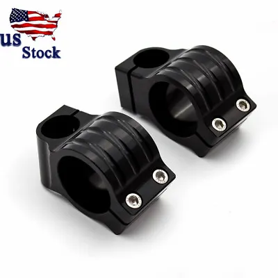 US CNC Black Motorcycle Replacement 55MM Clip On Handle Bar Clamps Mount Bracket • $18.26