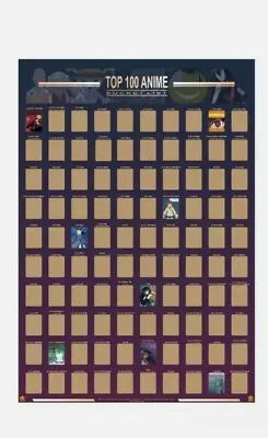 Top 100 Anime Scratch Off Poster - Guildable Anime Bucket List| Anime Gift • $8