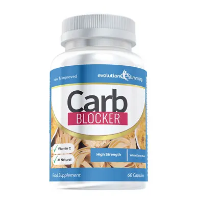 Carb Blocker With Vitamin C 60 Capsules White Kidney Bean Evolution Slimming • £7.99