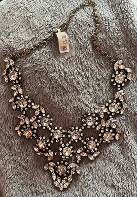$25 • Buy J. CREW  Statement Pc New W/tags V Shape  Bib Style White Rhinestones  Center Pc