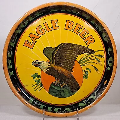 Old Eagle Beer Tin Serving Pie Tray Eagle Brewing Co. Utica New York NY Graphic • $51.05