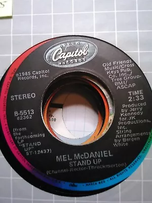 Mel McDaniel Stand Up ~ NM 1985 Capitol 45 +sleeve • $3.77