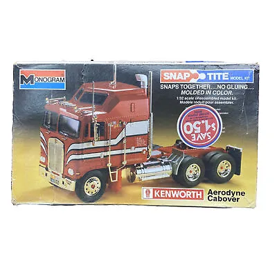 Monogram 1/32  Kenworth Semi Truck Aerodyne Cabover Model Kit Red Chrome • $120.49