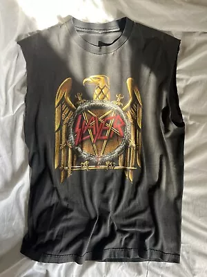 Authentic Vintage Slayer Sleeveless Tee Shirt Concert T Heavy Metal Genuine • $50