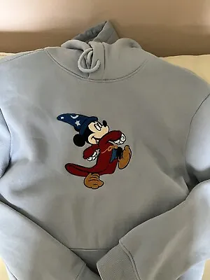 Disney Mickey Mouse Fantasia Hoodie Hooded Sweatshirt Adult S NWOT Lt Blue • $30