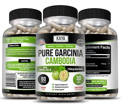 $9.98 • Buy 3x 60ct Pure Garcinia Cambogia For Natural Weight Loss, Energy, Ultra Fat Burn