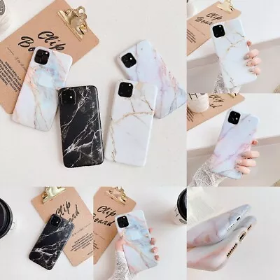 $11.99 • Buy Case For IPhone 14 13 12 11 Pro Max XS XR 8 7 Plus Shockproof Black Marble Cover