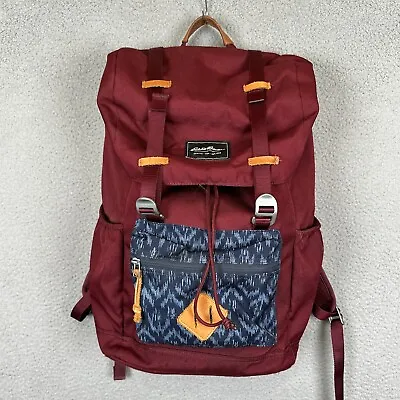 Eddie Bauer Backpack Adult Maroon Aztec Bygone 25L Topload Pack Bookbag School • $32.35
