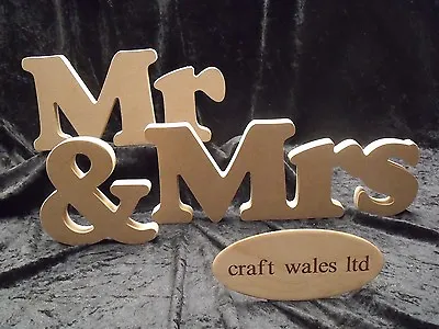 Mr & Mrs Freestanding 18mm MDF Wooden Sign Plaque Decorate Craft Wedding Gift • £7.50
