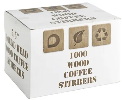 1000 X Wooden Stirrers For Coffee & Tea - 140mm - 5.5'' Biodegradable Sticks  • £7.99