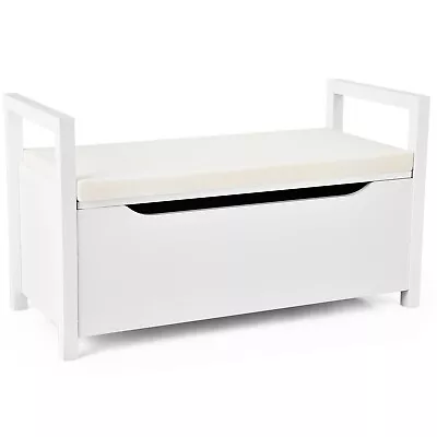 £55.99 • Buy 2 IN1 Wooden Shoe Changing Bench Shoe Storage Cabinet Organizer Padded Seat