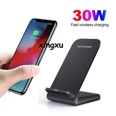 30W Fast Wireless Charger Stand Dock For Apple IPhone 8 11 12 13 14 Pro Max Mini • £10.79