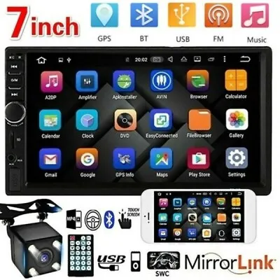 $33.99 • Buy 7  Double 2 DIN Car Stereo Radio MP5 Touch Screen Bluetooth FM USB + Rear Camera
