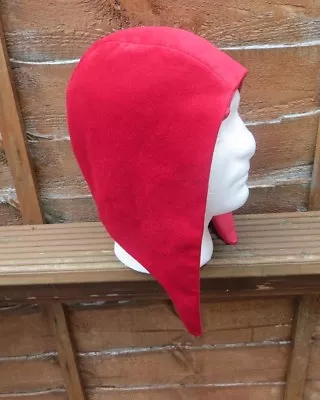 Re-enactment MEDIEVAL REPLICA RED VELVET HAT LINED CAP BONNET COIF LARP • £14.99