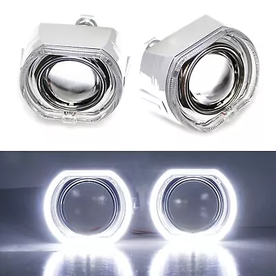 3.0  H1 Bi-Xenon Projector Lens DTM Square LED Halo Ring Shrouds For Headlights • $80.99